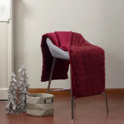 Pillows & Throws*Northlight Burgundy Red Ultra Plush Faux Fur Throw Blanket 55" X 63"