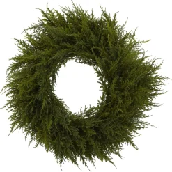 Traditional Pine Wreaths*Nearly Natural Cedar Artificial Christmas Wreath, 24-Inch, Unlit