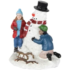 Christmas Villages*Northlight Children Build A Snowman Christmas Village Display