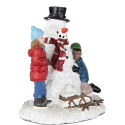Christmas Villages*Northlight Children Build A Snowman Christmas Village Display