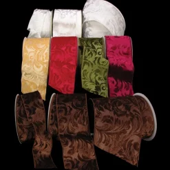 The Ribbon People Chocolate Brown Floral Wired Craft Ribbon 4" X 20 Yards