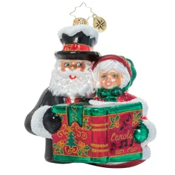 Christopher Radko Santa Claus> A Dazzling Duet Glass Christmas Ornament 1021309