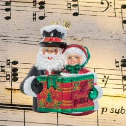 Christopher Radko Santa Claus> A Dazzling Duet Glass Christmas Ornament 1021309