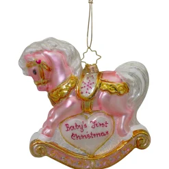 Christopher Radko Collectible> Baby's First Christmas Pink Filly Glass Ornament 1020688