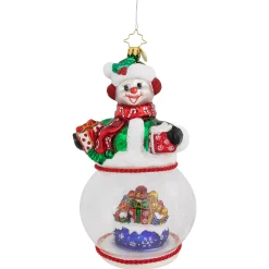 Christopher Radko Collectible> Chilly And Cheery Glass Christmas Ornament 1021014