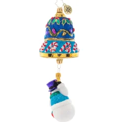 Christopher Radko Collectible> Frosty Ringer Glass Christmas Ornament 1021370