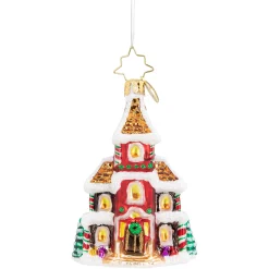 Christopher Radko Collectible> Grandeur In Ginger Gem Glass Christmas Ornament 1020562