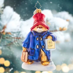 Christopher Radko Collectible> One-Way Ticket To Paddington Glass Christmas Ornament 1021467