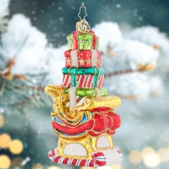 Christopher Radko Collectible> Piled-High Sleigh Glass Christmas Ornament 1021677