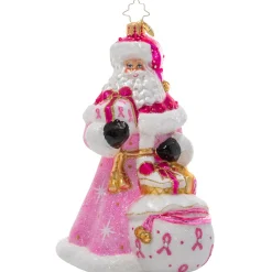 Christopher Radko Santa Claus> Sending Strength Santa Glass Christmas Ornament 1021135