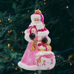 Christopher Radko Santa Claus> Sending Strength Santa Glass Christmas Ornament 1021135