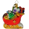 Christopher Radko Collectible> Sleigh Full Of Delights Glass Christmas Ornament 1019907