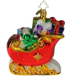 Christopher Radko Collectible> Sleigh Full Of Delights Glass Christmas Ornament 1019907