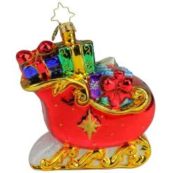 Christopher Radko Collectible> Sleigh Full Of Delights Glass Christmas Ornament 1019907