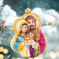 Christopher Radko Collectible> The Love Of A Family Glass Christmas Ornament 1021602