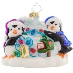 Christopher Radko Collectible> Welcome Home Igloo Glass Christmas Ornament 1021528