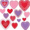 Beistle Club Pack Of 168 Assorted Red, Pink And Purple Valentine's Day Cutouts 12"