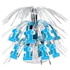 Beistle Club Pack Of 12 Baby Blue, Silver And White 1St Birthday Mini Cascade Tabletop Centerpieces 7.5"
