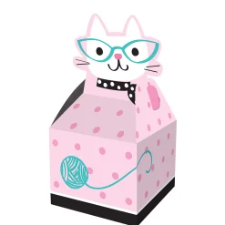 Party Central Club Pack Of 48 Baby Pink And White Little Kitty Party Favor Boxes 9.25"