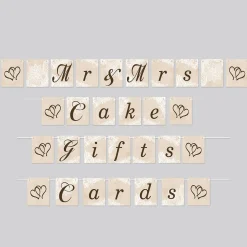 Party Central Club Pack Of 12 Beige And Black Wedding Streamer Sets Strung Pennant Banners Decors 144"