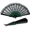 Party Central Club Pack Of 12 Black And Green Floral Fiesta Lace Fan Party Accessories