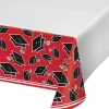 Party Central Club Pack Of 12 Black And Red School Spirit Theme Decorative Table Cover 102"