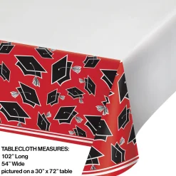 Party Central Club Pack Of 12 Black And Red School Spirit Theme Decorative Table Cover 102"