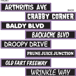 Beistle Club Pack Of 48 Black And White Over-The-Hill Street Sign Cutout Decors 24"