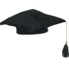 Party Central Club Pack Of 12 Black Plush Graduation Cap Costume Accesories 10 - Medium