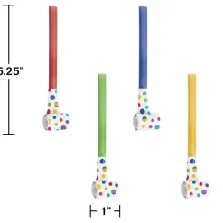 Party Supplies*Party Central Club Pack Of 48 Blue And Green Foil Blowers 3.25"