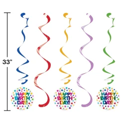 Party Central Club Pack Of 30 Blue And Red Dizzy Danglers Hanging Party Decorations 33"