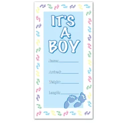 Party Central Club Pack Of 12 Blue And White Baby Shower Themed "It's A Boy" Door Cover Party Decors 5'