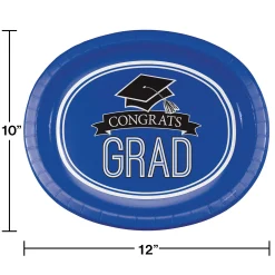 Party Central Club Pack Of 180 Blue And White School Spirit Disposable Dinner Plates 8.8