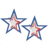 Beistle Club Pack Of 24 Blue, Silver And Red Foil 3-D Hanging Patriotic 4Th Of July Stars