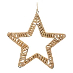 Melrose Stars>Club Pack Of 12 Brown Woven Rattan Star And Tree Christmas Ornaments 6"