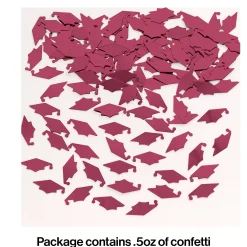 Party Central Club Pack Of 12 Burgundy Red Mortarboard Cap Hat Shaped Graduation Day Party Confetti Bags 0.5 Oz.