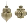 Melrose Finials>Club Pack Of 12 Champagne Gold Christmas Finial And Onion Ornaments 4.5"