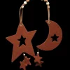 The Ribbon People Stars>Club Pack Of 18 Chocolate Brown Large Moon & Star Felt Ornaments
