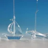 Icy Giftware Transportation>Club Pack Of 16 Clear Icy Crystal Decorative Transportation Ornaments 4.5"