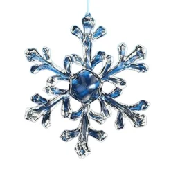 CC Christmas Decor Snowflakes>Club Pack Of 18 Clear Icy Medium Snowflake Ornaments 6"