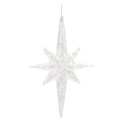 Melrose Stars>Club Pack Of 24 Clear Star Drop Christmas Ornaments 5.25"