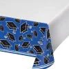 Party Central Club Pack Of 12 Cobalt Blue And Black School Spirit Decorative Table Cover 102"