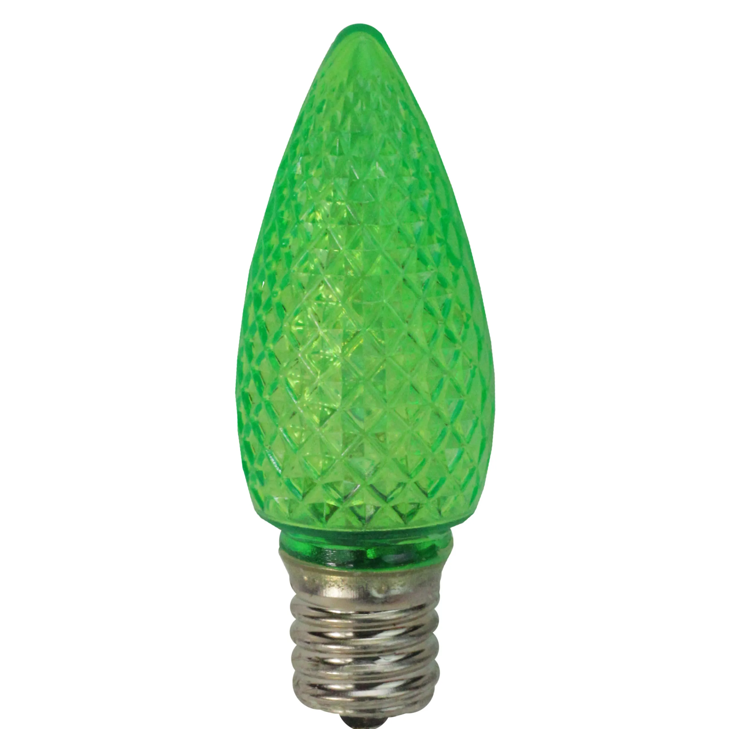 Sienna Club Pack Of 25 Faceted Transparent Green Led C9 Christmas Replacement Bulbs