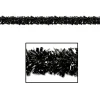 Specialty Garland*Beistle Club Pack Of 12 Festive Metallic Black Foil Tinsel 6-Ply Halloween Christmas Garlands 15' - Unlit