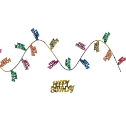 Specialty Garland*Beistle Club Pack Of 12 Fun Colorful Gleam 'N Flex Happy Birthday Garland 300"