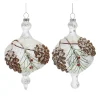 Melrose Pendants & Drops>Club Pack Of 12 Glass Pinecone Onion Christmas Ornaments 6"