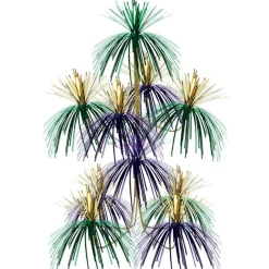 Party Central Club Pack Of 12 Gold And Purple Firework Chandelier Hanging Party Decors 24"