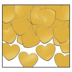 Party Central Club Pack Of 12 Gold Fanci-Fetti Heart Celebration Confetti Bags 1 Oz.