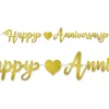 Beistle Club Pack Of 12 Gold Foil Happy Anniversary Streamer Party Decorations 72"