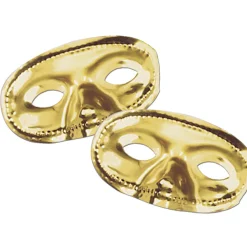 Party Central Club Pack Of 24 Gold Vegas Gold Masquerade Unisex Adult Mardi Gras Half Masks - One Size